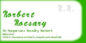 norbert mocsary business card